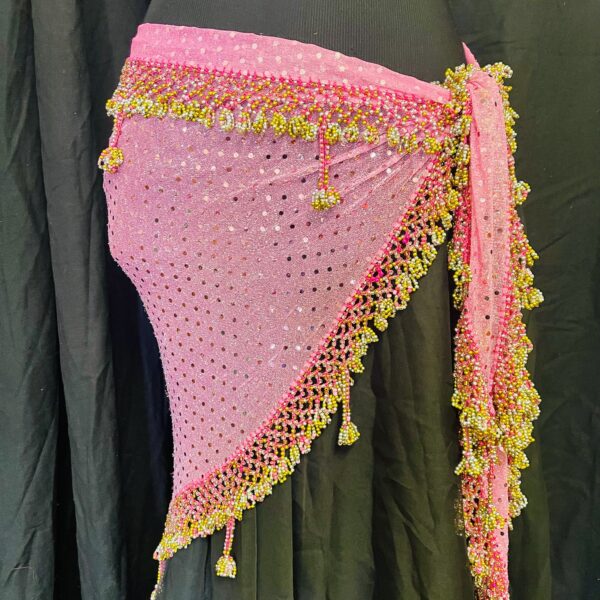 Pink Sparkle Bead Hip Scarf