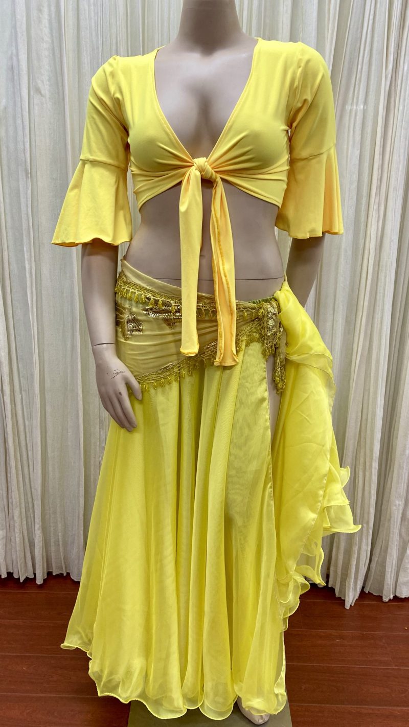 Sunny Yellow 3 Piece Combo | Amera's Palace Belly Dance Boutique