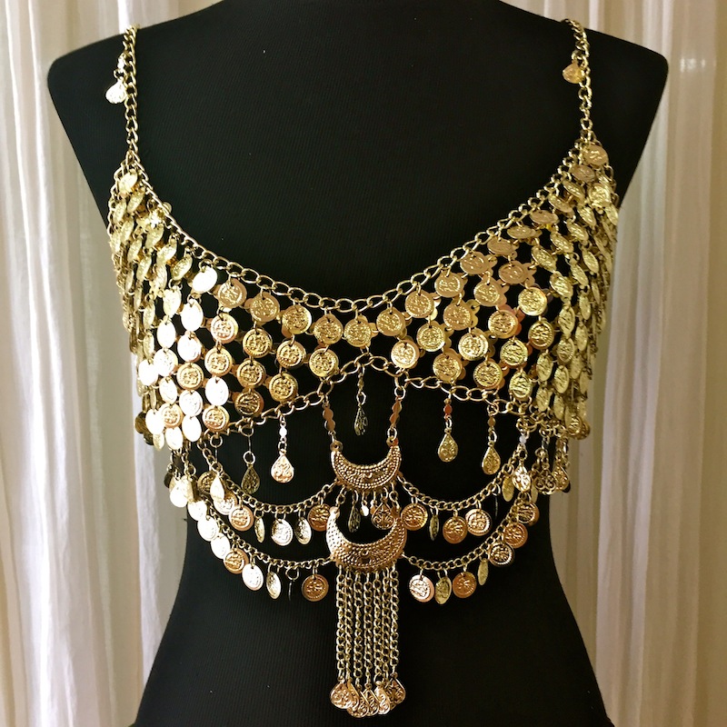 Gold Bra- 'Crescent'  Amera's Palace Belly Dance Boutique