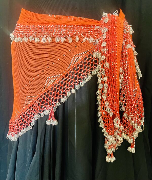 Orange & SIlver Assuit Hip Scarf